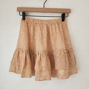 Princess Polly Tiered Ruffle Skirt Ditsy Floral Mini Cottagecore Women's 0